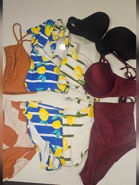 NWOT 5 Aerie 2-Piece Swimsuits, Lrg